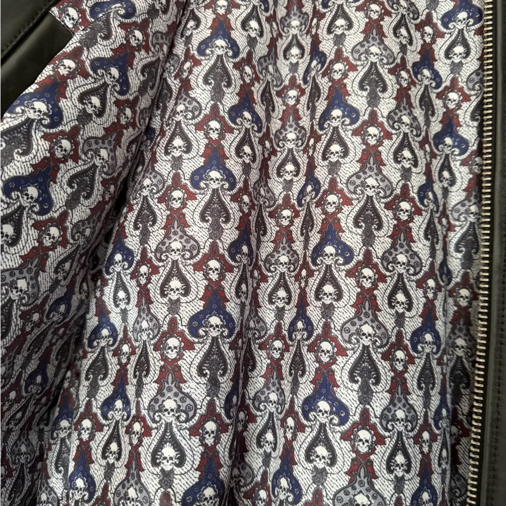Robert Graham Black Leather Jacket with Card Design - Picture 2 of 4